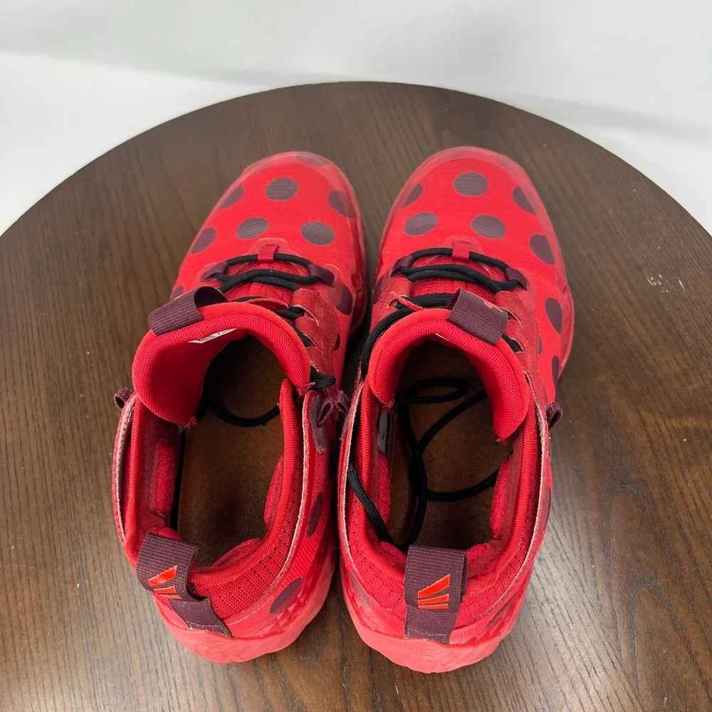 Adidas Harden Vol. 5 Futurenatural Shoes Men's 8.5 Red Polka Dot Sneakers H68595